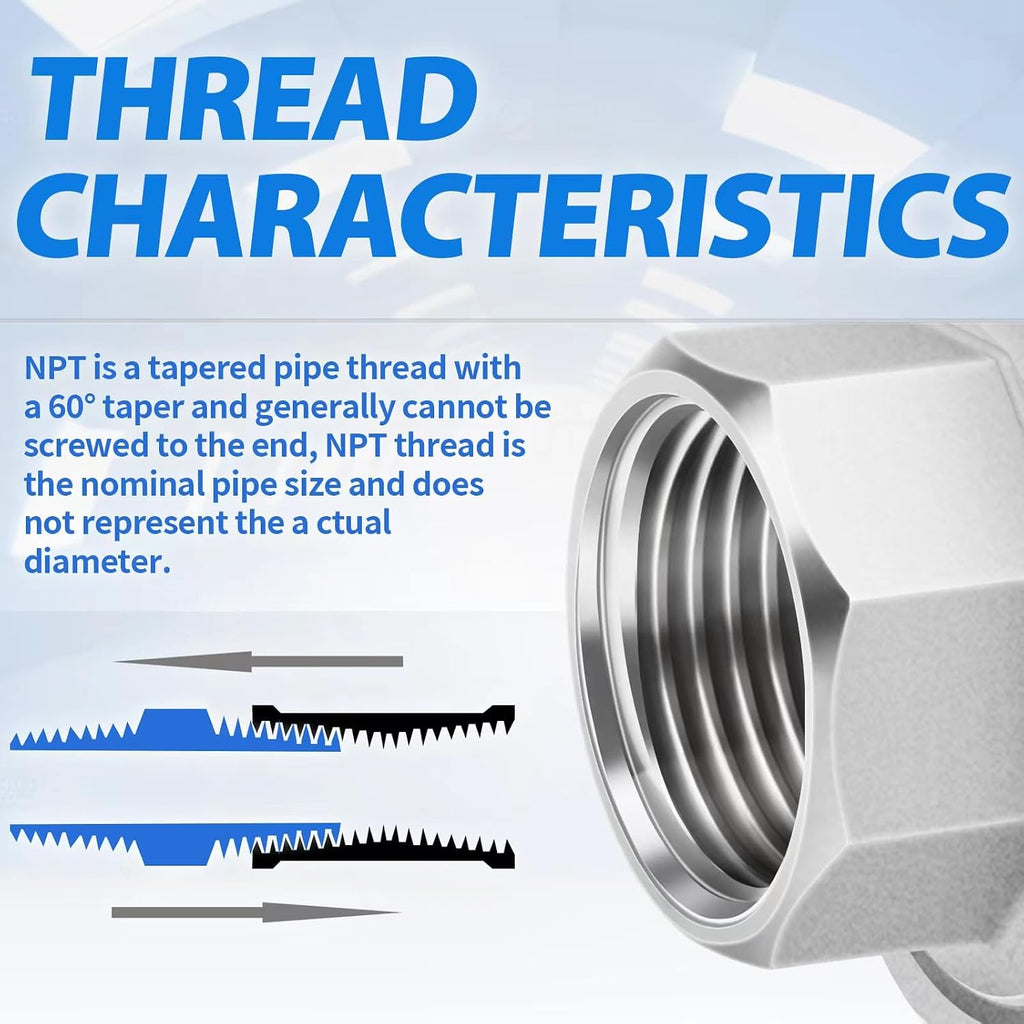 ChillWaves 304 Stainless Steel Cast Pipe Fitting, Union，1-1/2" NPT Female Thread Adapter(1-PACK)