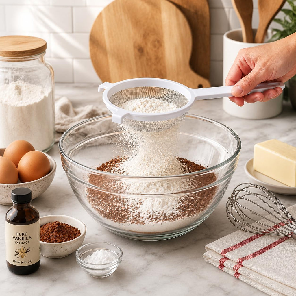HIC Kitchen Double-Ear Fine Mesh Strainer, 5.5-Inch, BPA Free, Non Reactive