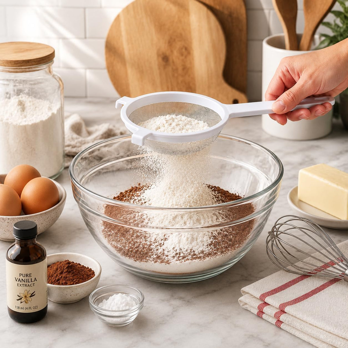 HIC Kitchen Double-Ear Fine Mesh Strainer, 5.5-Inch, BPA Free, Non Reactive