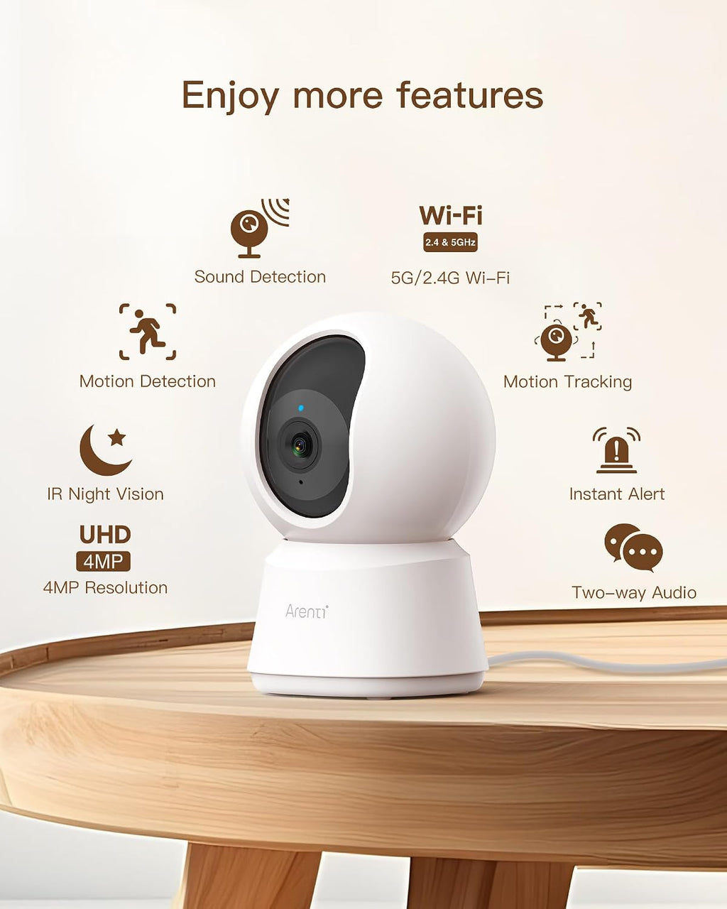 4MP Pet Camera P2Q, 5G WiFi 6 Indoor Security Camera, Free Phone App