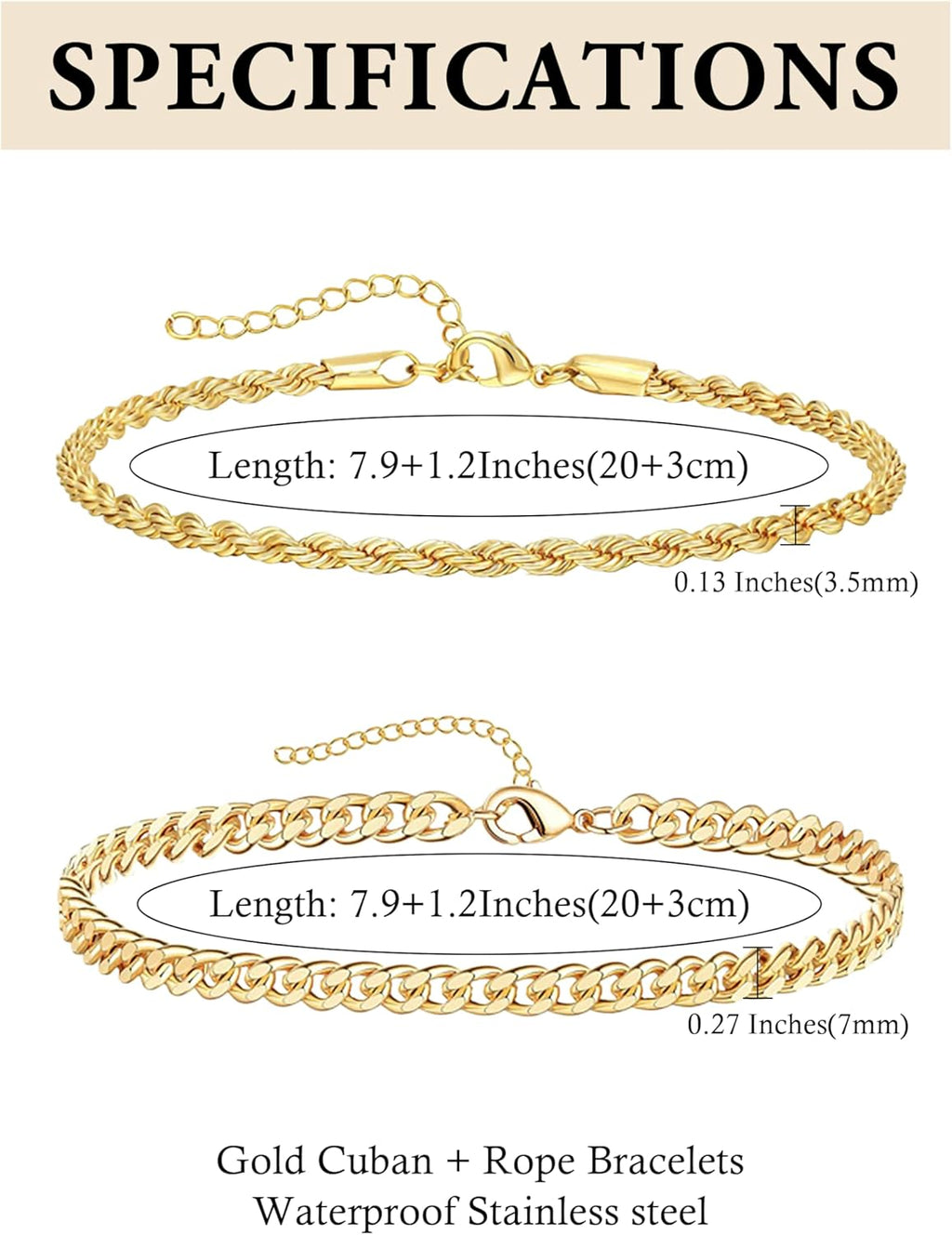 Mens Bracelet for Men Rakhi Gifts for Men Jewelry | 2 PCS Silver/Gold Bracelets for Men Chain,Pulseras Para Hombres