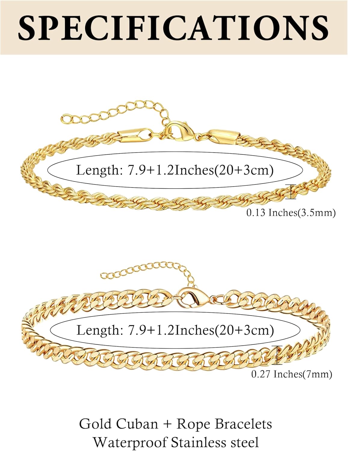 Mens Bracelet for Men Rakhi Gifts for Men Jewelry | 2 PCS Silver/Gold Bracelets for Men Chain,Pulseras Para Hombres