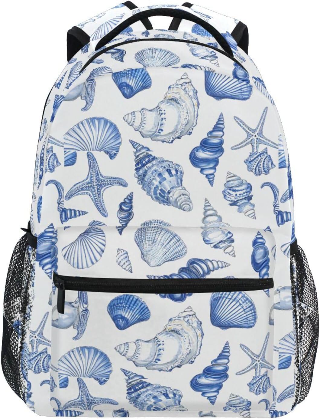 Navy Seashells Kids School Backpack for Boys Girls Teens Bookbag Travel Daypack Bag 16 inch