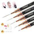 Beetles Liner Brushes for Nails 5pcs, Metallic Nail Art Brushes Black