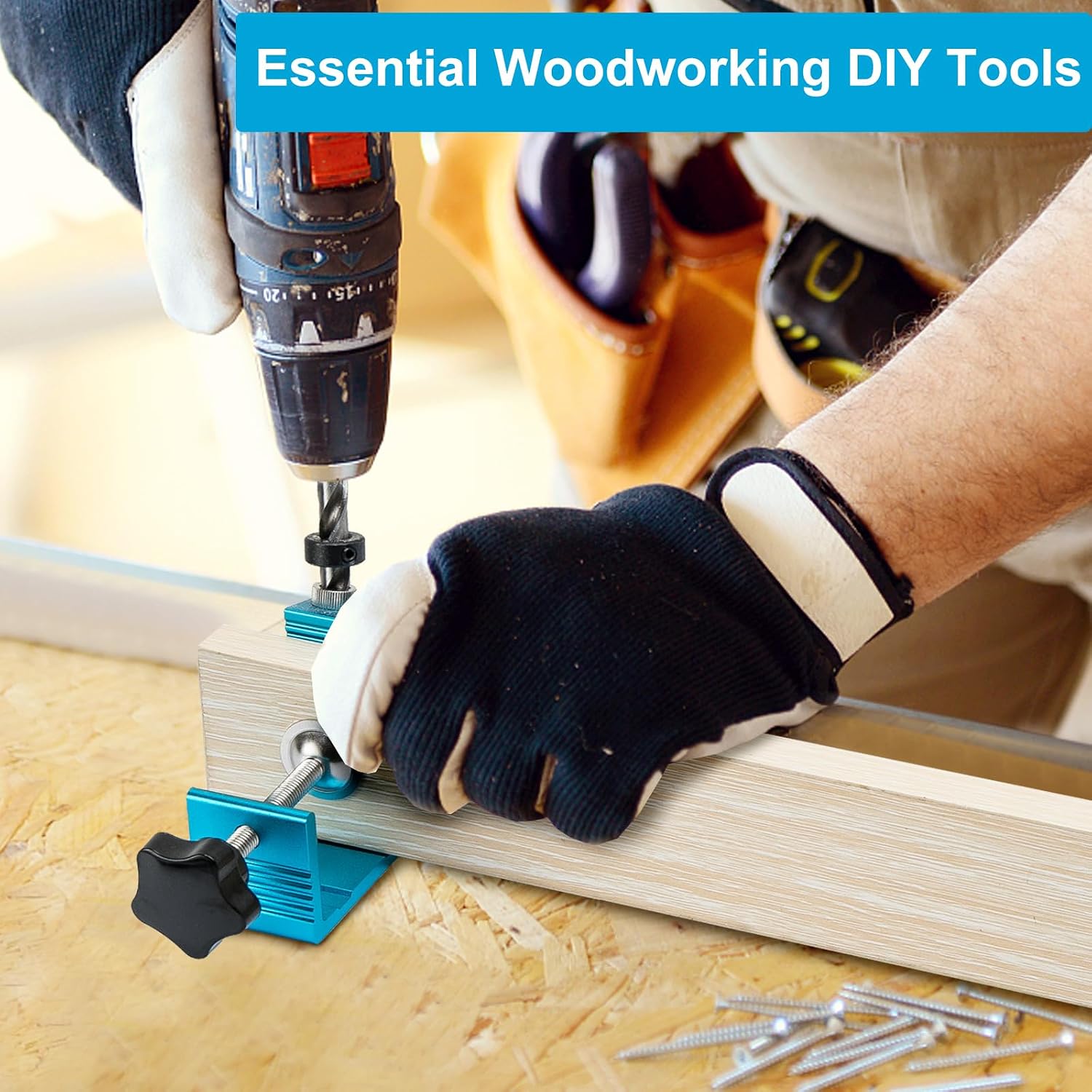 Pocket Hole Jig Kit Dowel Drill Joinery Screw Kit Carpenters Wood Woodwork Guides Joint Angle Tool All-In-One Drill