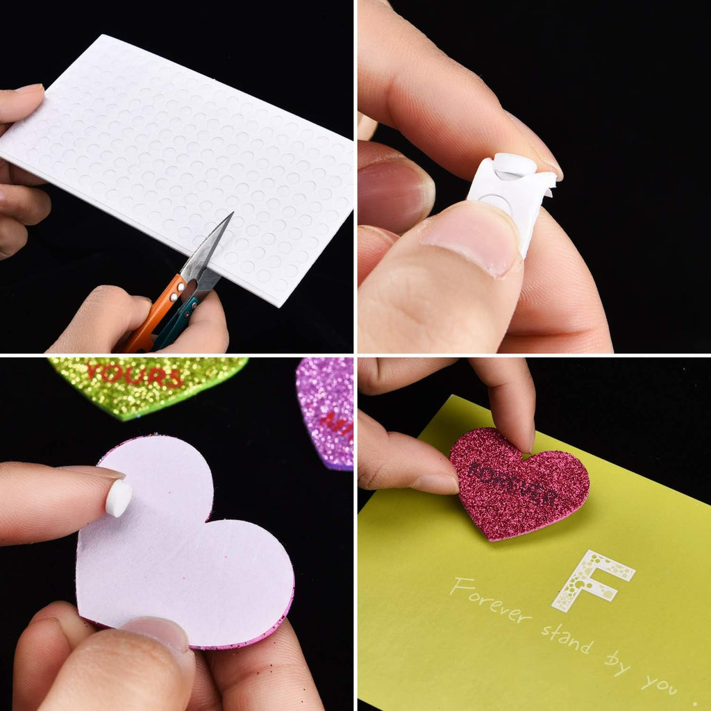 2400 Pcs Foam Dots Double Sided 3D Adhesive 0.47 Inch, 0.24 Inch