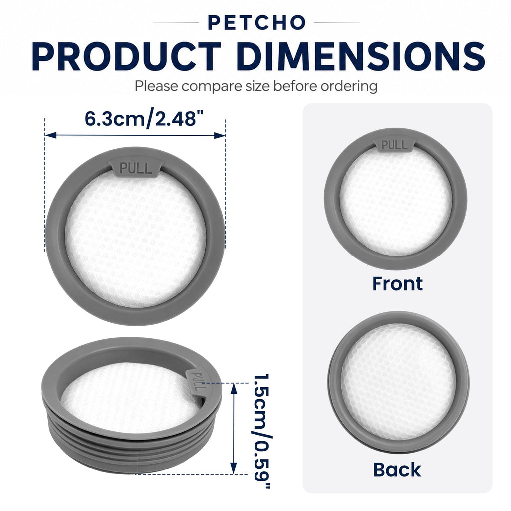 3-Pack Mattress Vacuum HEPA Filters Compatible with CY800 & C026 PRO