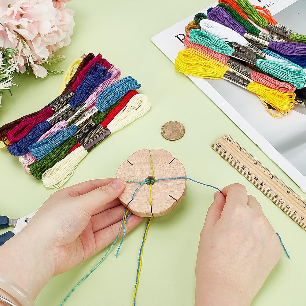 Kumihimo Braiding Disk with 36 Colors Embroidery Threads