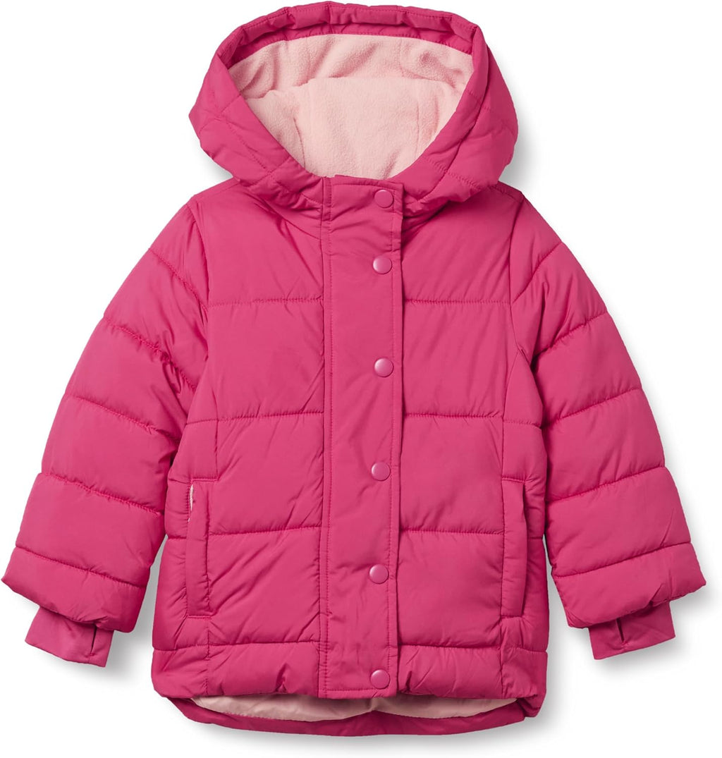 Girls and Toddlers' Heavyweight Hooded Puffer Coat, Water-Resistant