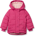 Girls and Toddlers' Heavyweight Hooded Puffer Coat, Water-Resistant