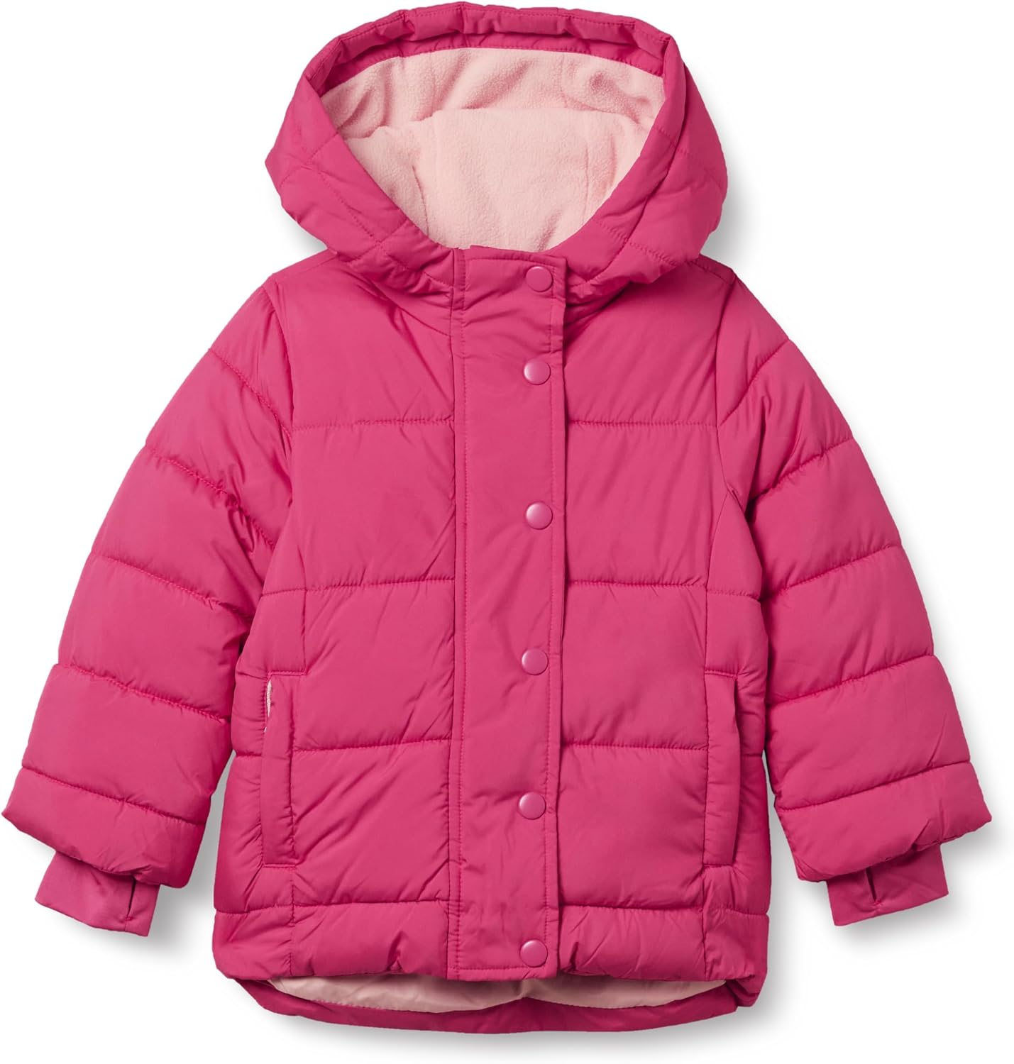 Girls and Toddlers' Heavyweight Hooded Puffer Coat, Water-Resistant
