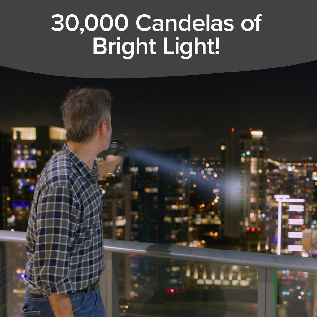 Platinum Rechargeable Spotlight, Tactical Flashlight, 10 Modes | Super Bright Rechargeable Spotlight with 10 Light