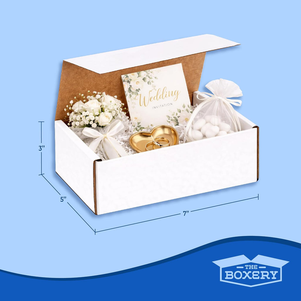 Corrugated Mailers White Tuck Shipping Boxes (7x5x3)