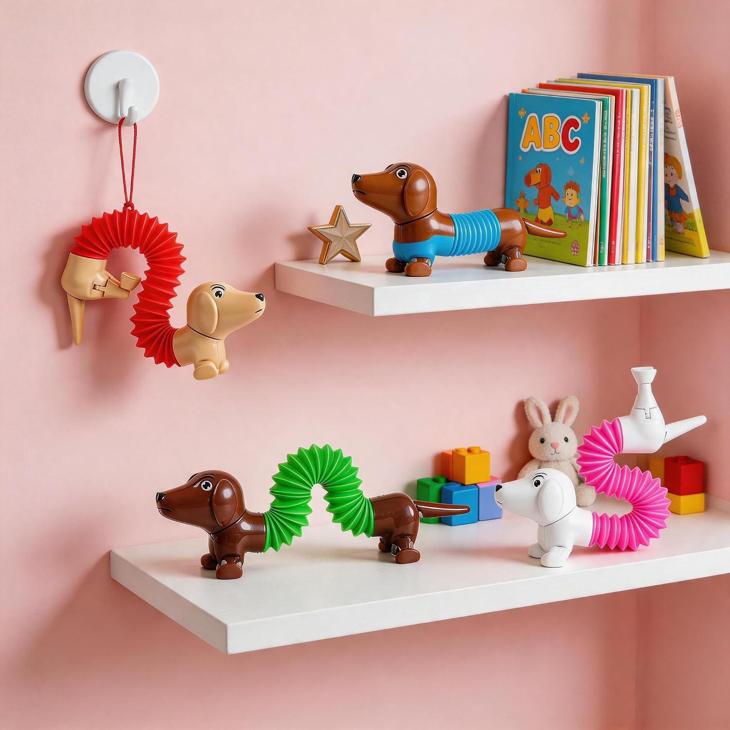 Dog pop Tubes fidgets, Sensory Toys for Kids with Autism,Fidget Toys for Toddlers,Dog Party Favors, Stocking Stuffers