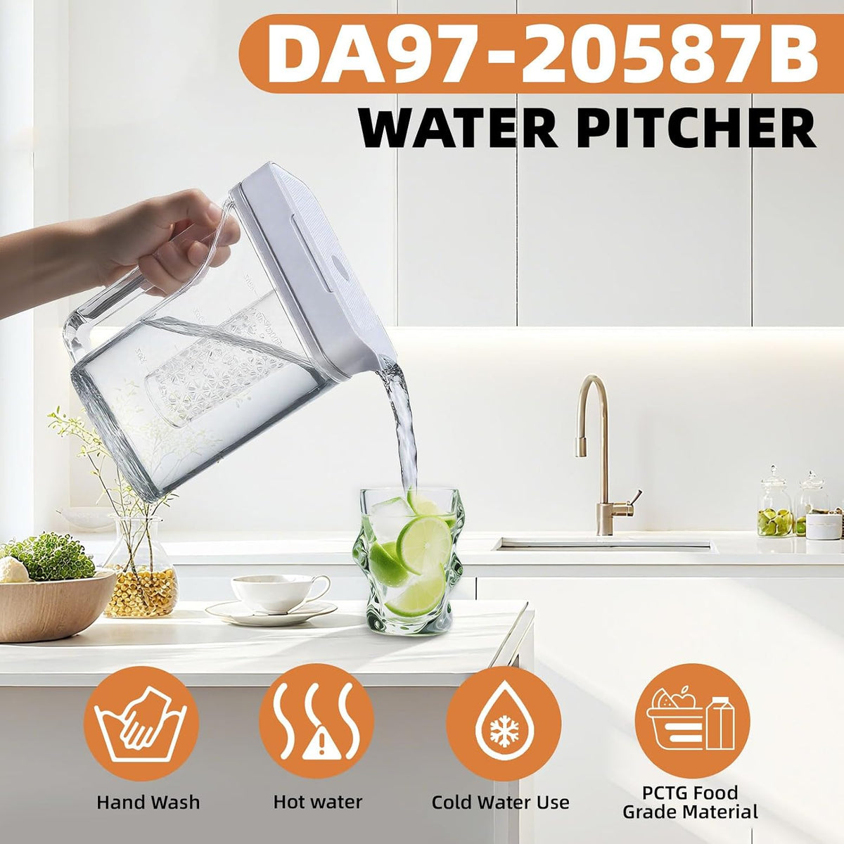 DA97-20587B Refrigerator Water Pitcher for Samsung RF28T5021SR RF28T5021SG