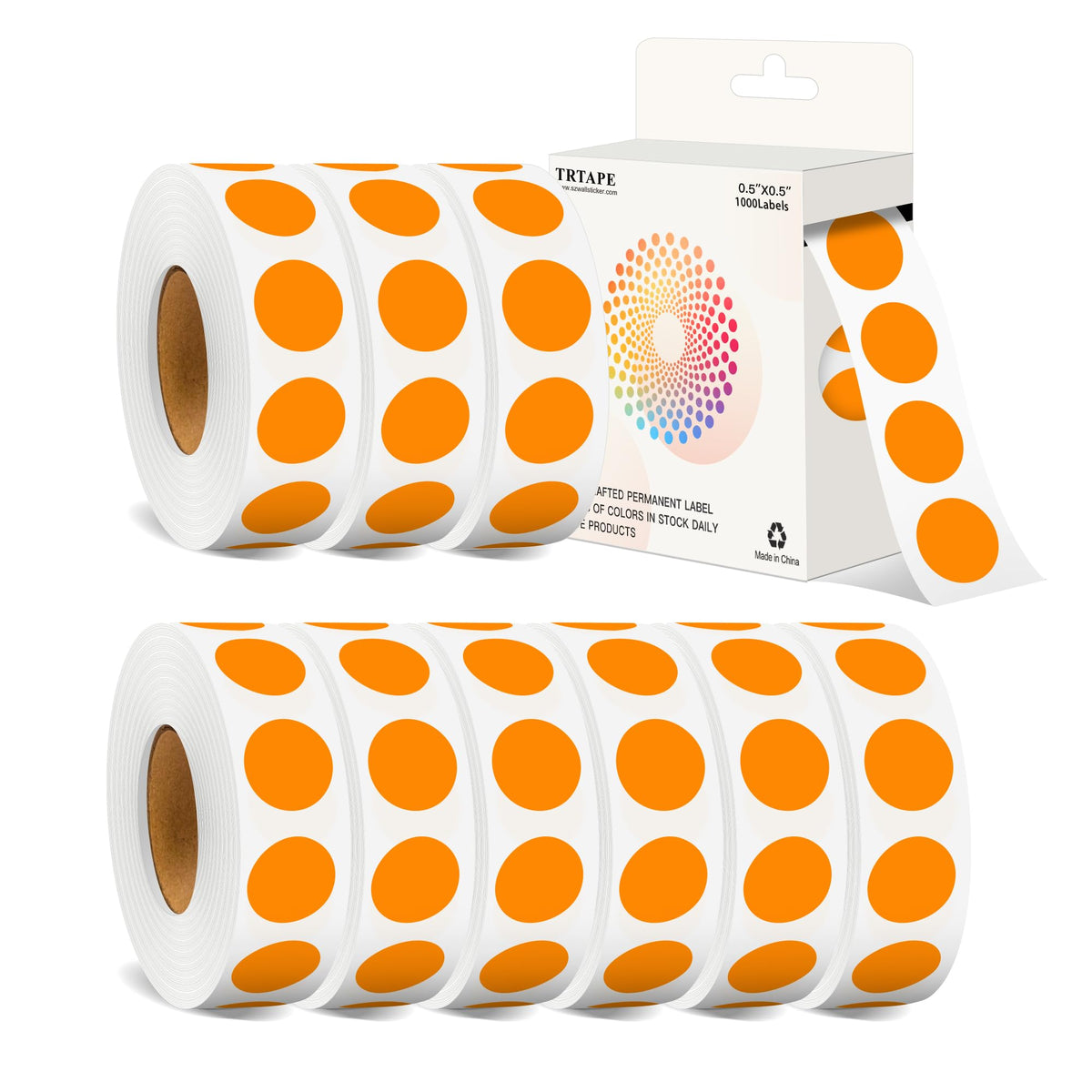 1/2 Inch Round Color Coding Dots, 10000 Round Stickers Dot Stickers