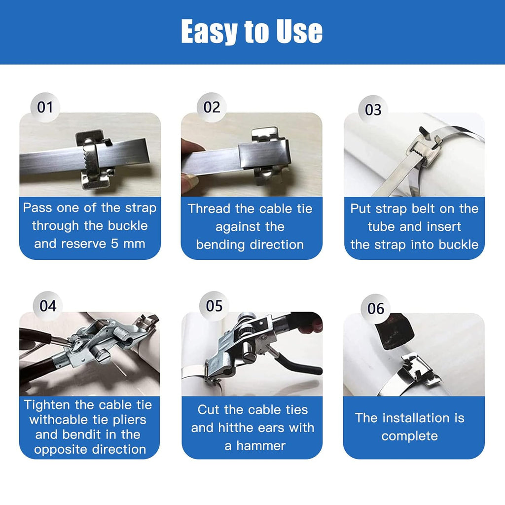 Banding Strapping Kit, 304 Stainless Steel Cable Tie Banding Tools
