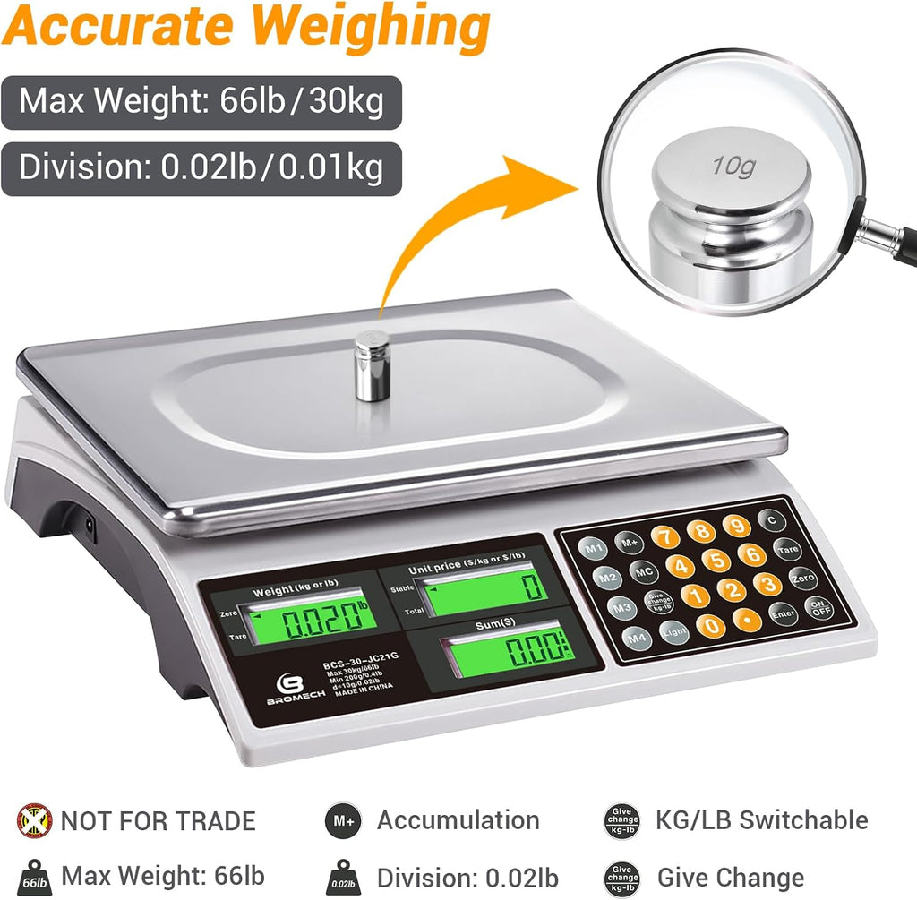 Price Computing Scale 66lb Digital Commercial Produce Scale