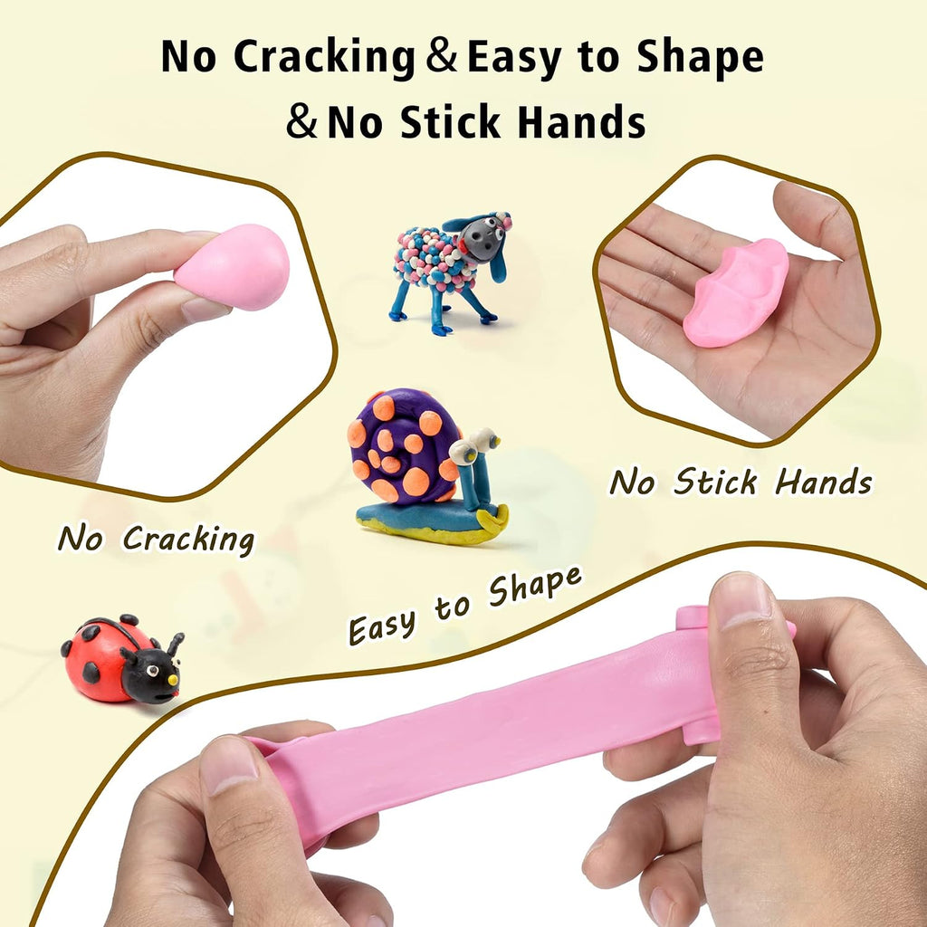 Polymer Clay Kit 60 Colors, Oven Bake Modeling Clay for Kids | DIY Starter Kit, 20 Sculpting Tools & Accessory, Easy