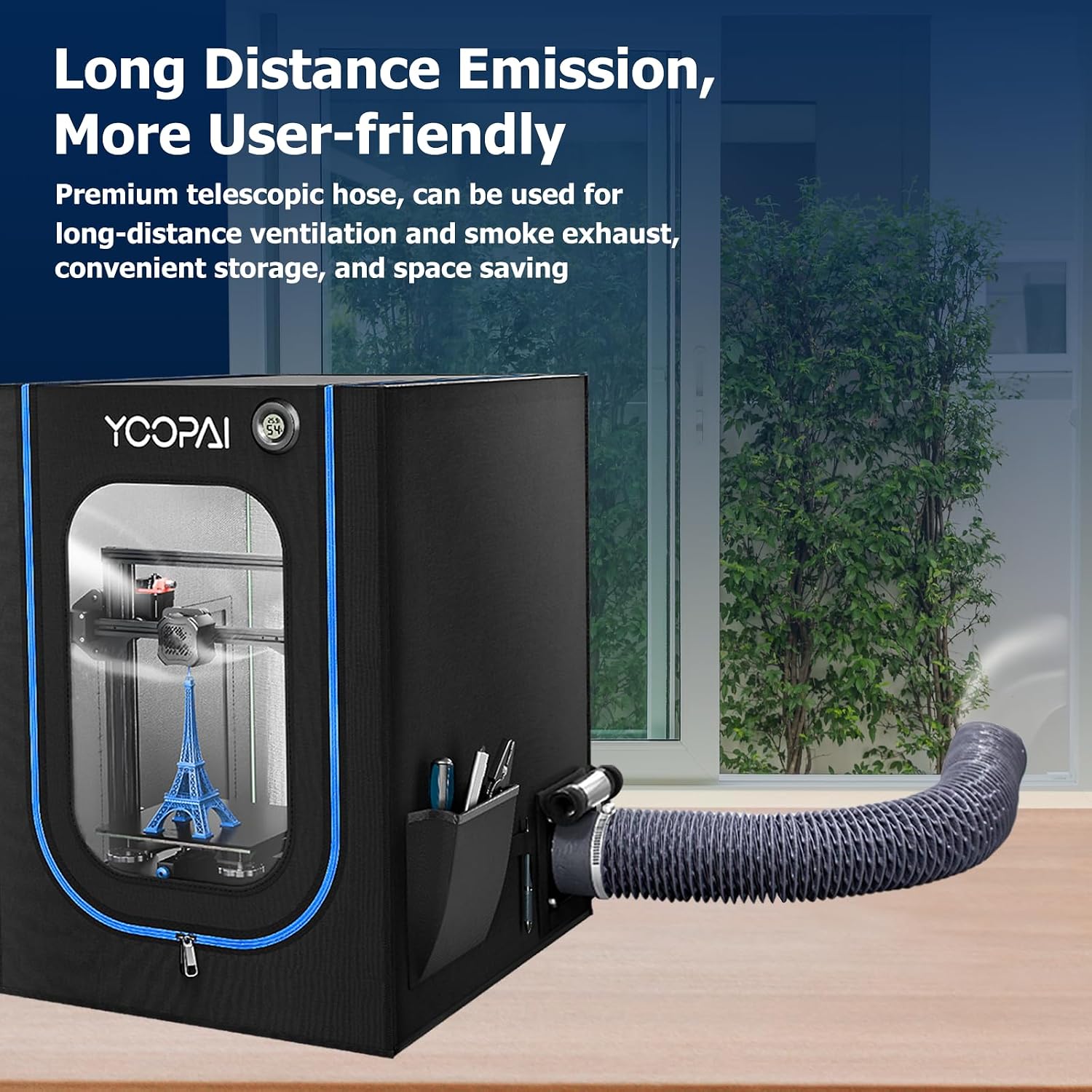 Fan Fume Extraction Kit for 3D Printer Enclosure, Exhaust Pipe with Low Noise Exhaust Fan, Efficient Ventilation