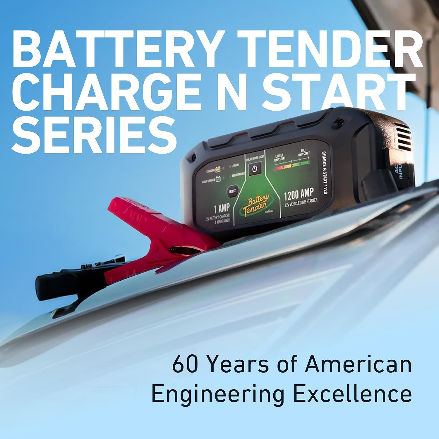 Charge N Start 4120 - Smart 12V/4 AMP Battery Charger and 1200 AMP Jump Starter Combo | 2-in-1 Battery Maintainer for