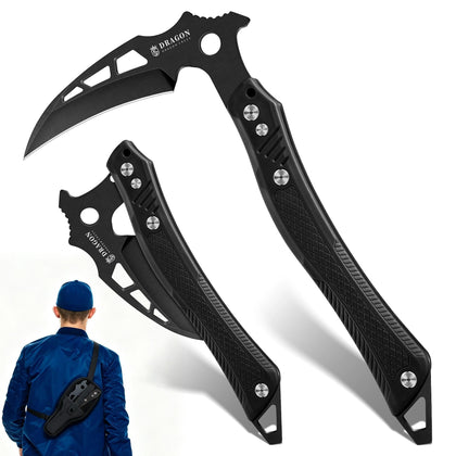 Folding Sickle Knife - with Bag Quick Release Black