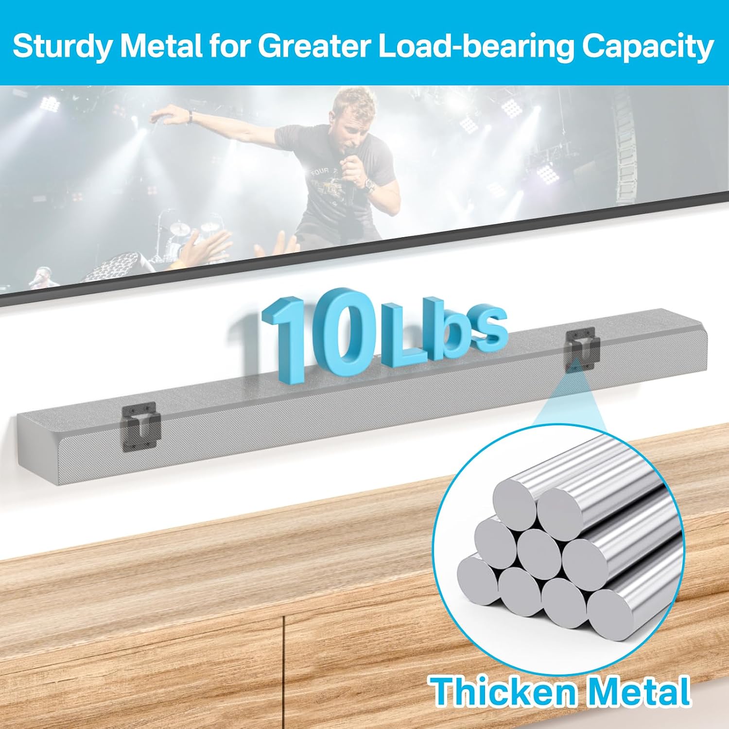 Soundbar Wall Mount for Vizio Sound Bar Mount Mounting Bracket and Rear Speaker Mount - Space Saving Bracket for
