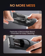 Vacuum Beard Trimmer for Men, Rechargeable Electric Mens Beard Trimmer