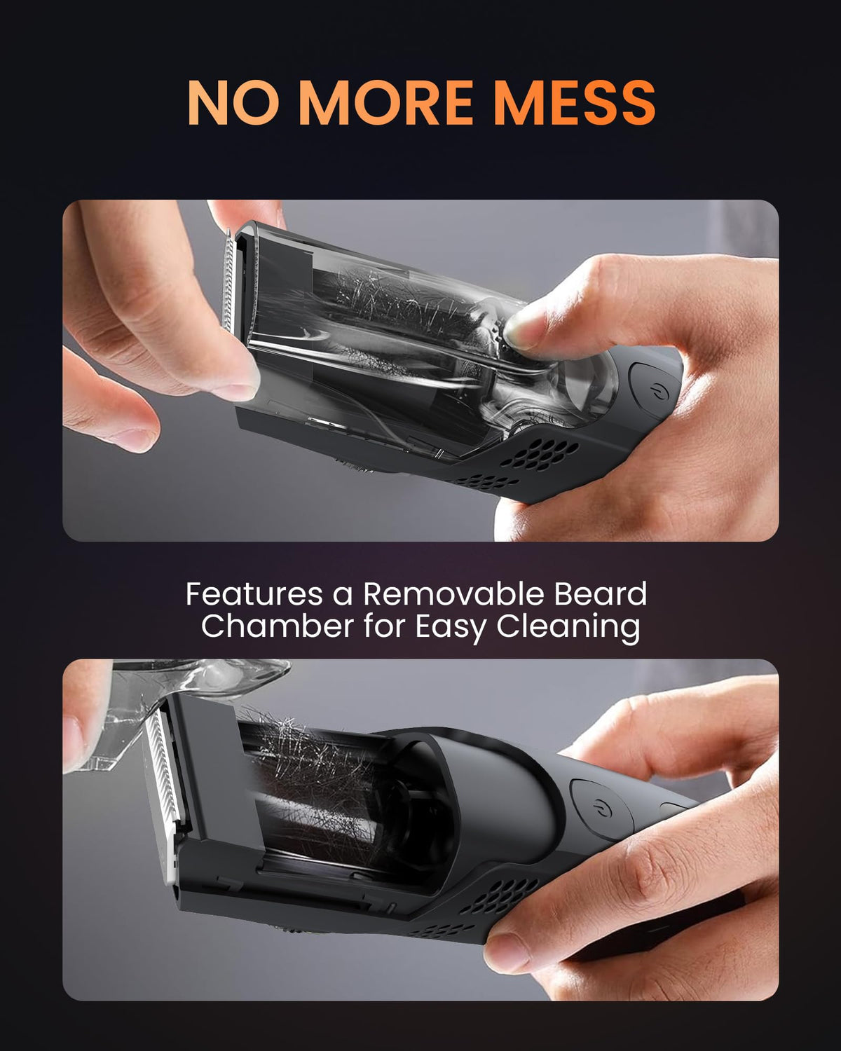 Vacuum Beard Trimmer for Men, Rechargeable Electric Mens Beard Trimmer