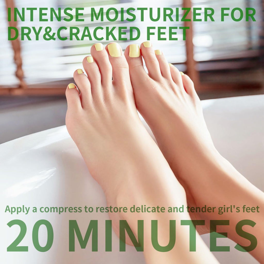 Moisturizing Foot Mask with Shea Butter and Goat Milk, Hydrating Foot Masks for Dry Cracked Feet, Dry Skin