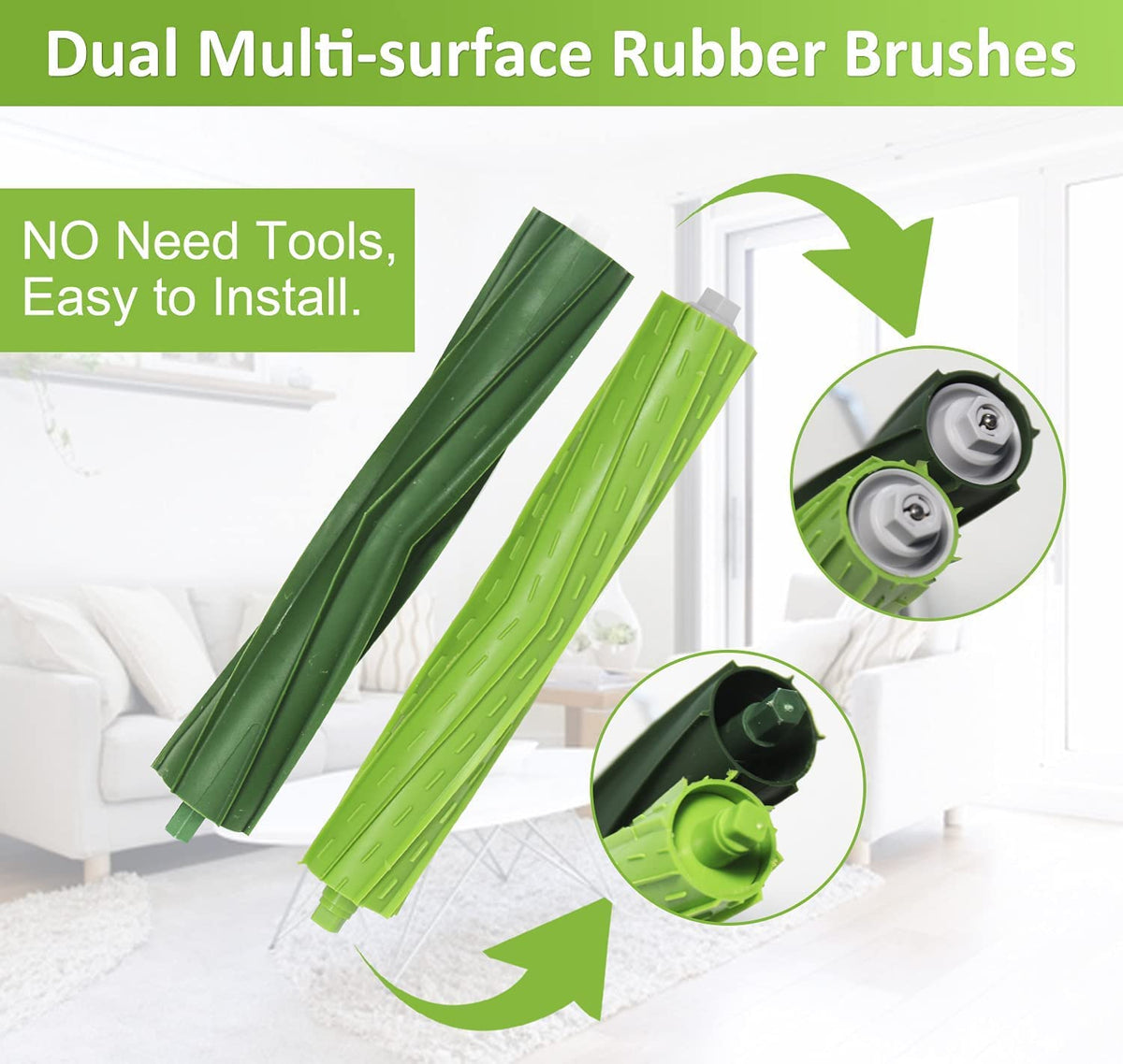 2 Set Roller Brush Replacement Parts for irobot Roomba S9