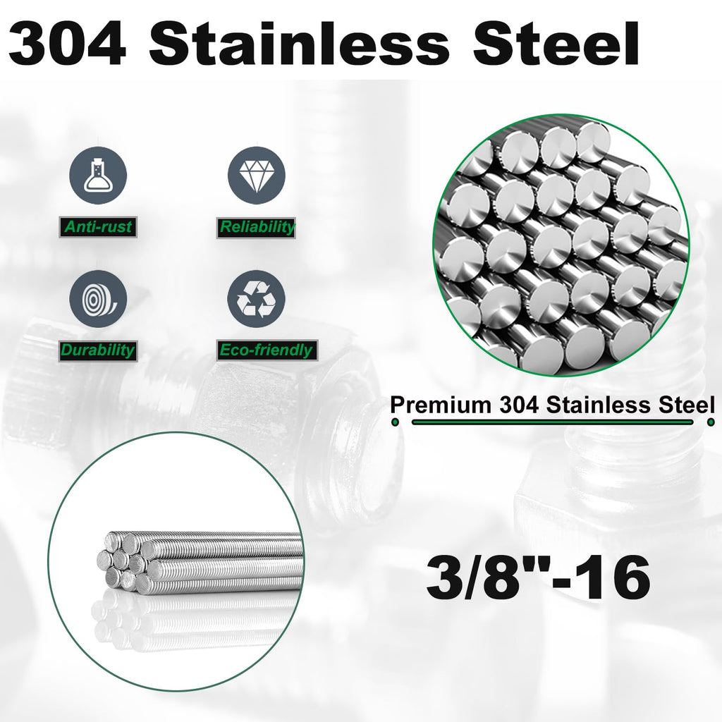 3/8-16x12 inch Fully Threaded Rod for Electrical Project