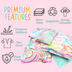 14.5x19 Colorful and Stylish 50 Pack Poly Mailer Bags with Unique Designs | Waterproof, Tear-Resistant, Durable