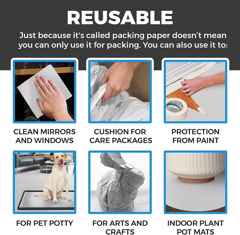 100 Sheets Packing Paper for Moving, Newsprint Paper for Packing Wrapping, Wrapping Paper for Packaging Glasses