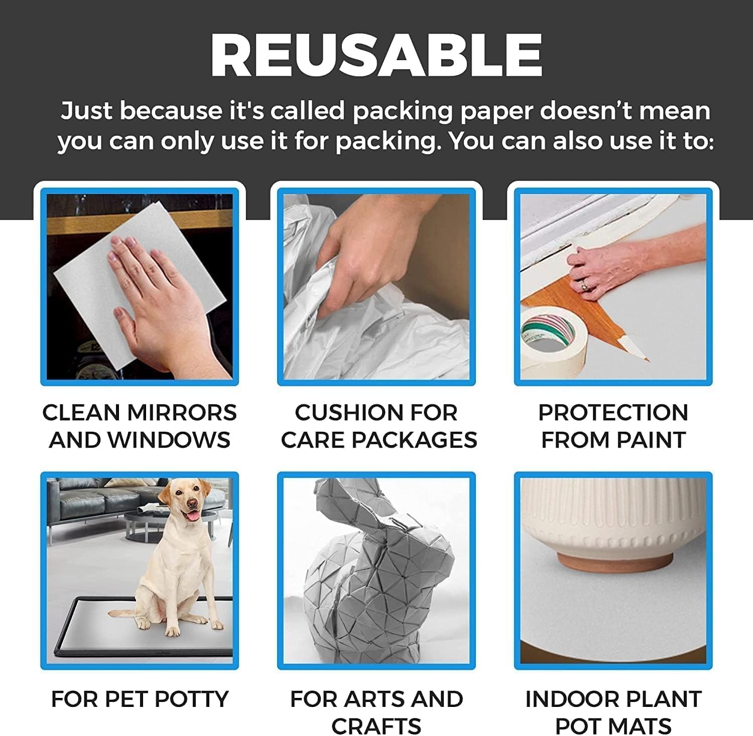 100 Sheets Packing Paper for Moving, Newsprint Paper for Packing Wrapping, Wrapping Paper for Packaging Glasses