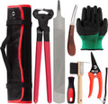 8Pcs Professional Farrier Tools Value Kit with Roll Pack, Horses Hoof Trimmers Shears Tools, Hoof Cutter, Farrier