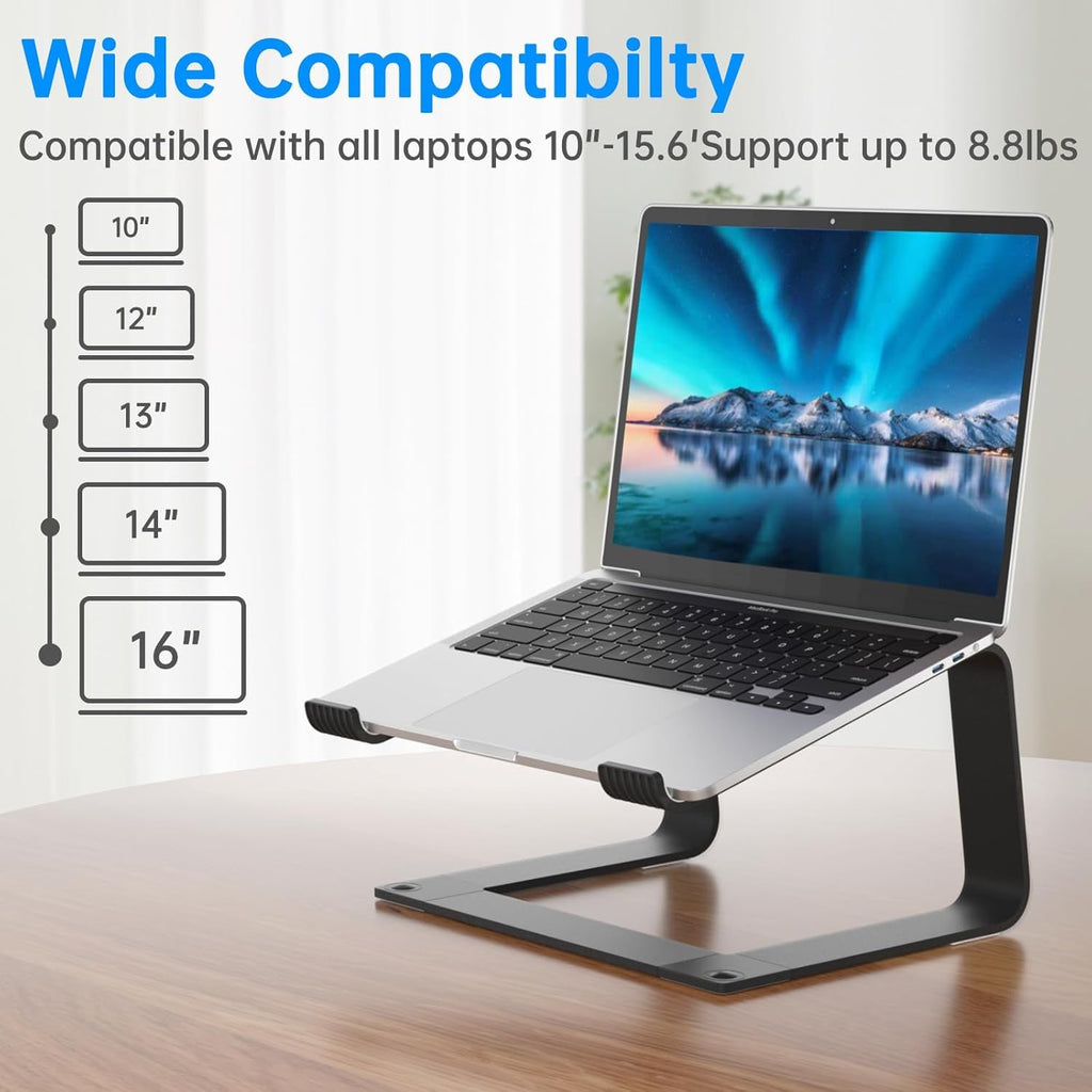 Laptop Stand for Desk Portable Computer Riser Metal Notebook Holder Printer Stand Office Desk Accessories Compatible
