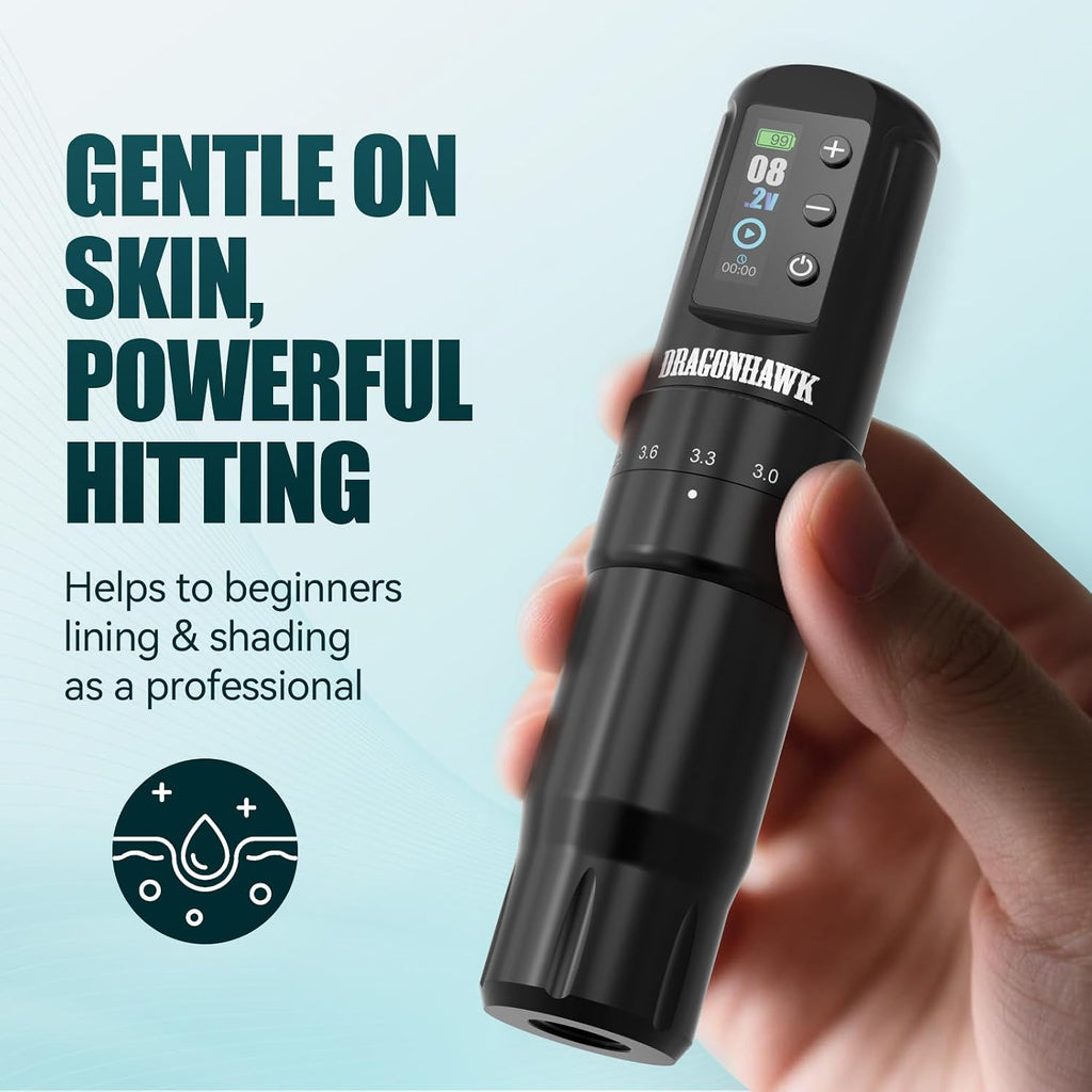 Atom2 Pro Wireless Tattoo Pen Kit with 2 Batteries