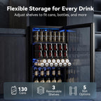 130 Can Beverage Refrigerator, 3.2 Cu.Ft Mini Fridge Beverage Cooler
