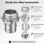 50 Pack 1/2 Inch Flexible Metal Conduit Connectors