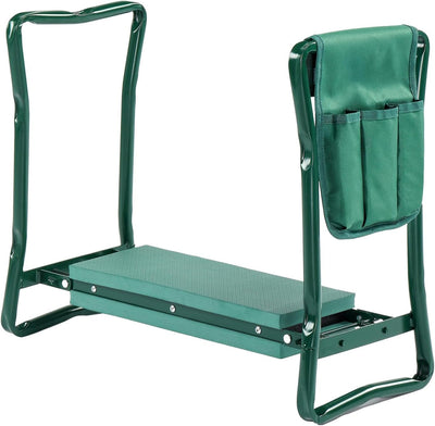 24in Foldable Garden Kneeler and Seat with Tool Pouch, 2-in-1 Function Portable Thicken Soft Kneeling Pad Garden