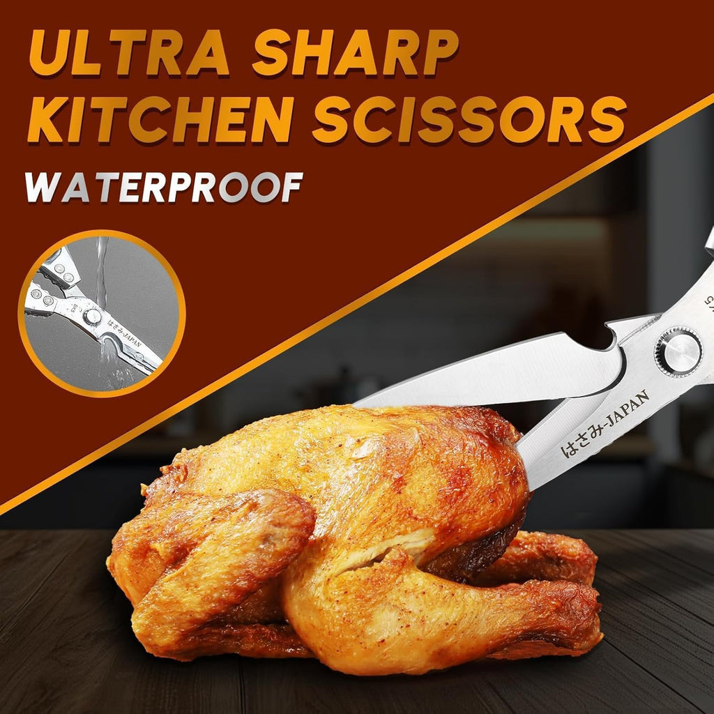 Kitchen Shears Set, Heavy Duty Poultry Shears, Japanese Kitchen Scissors for Meat, Chicken Bones, and Turkey, Gifts