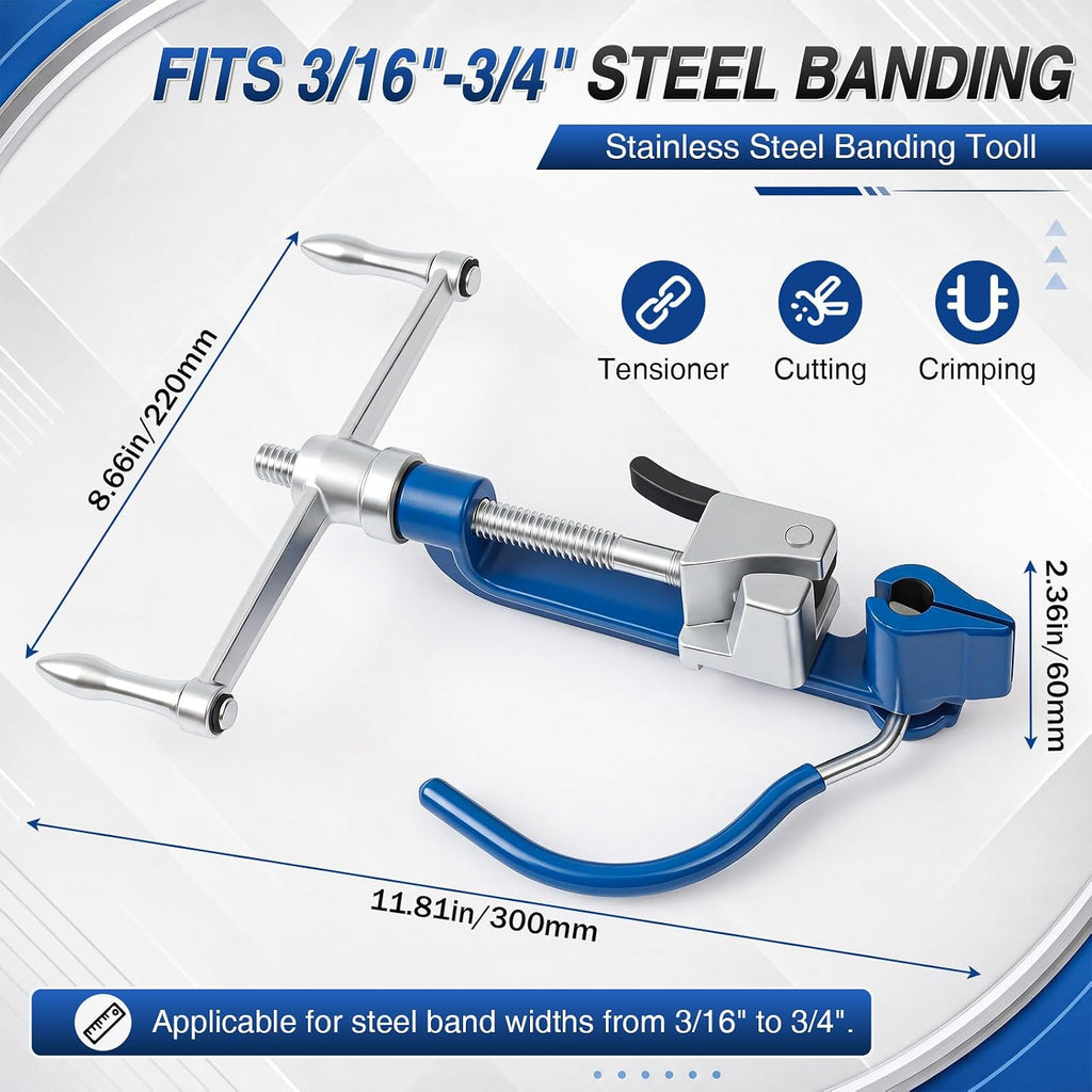 Metal Banding Tool, 3/16"-3/4" Adjustable Ratcheting Strapping Tool