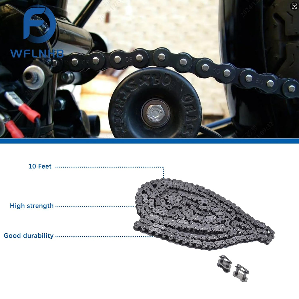 WFLNHB #40 10 Feet Roller Chain with 2 Connecting Links