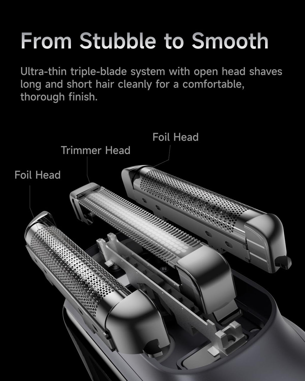 P3 Pro 3-Blade Travel Electric Shaver for Men Face, Space Gray Razor