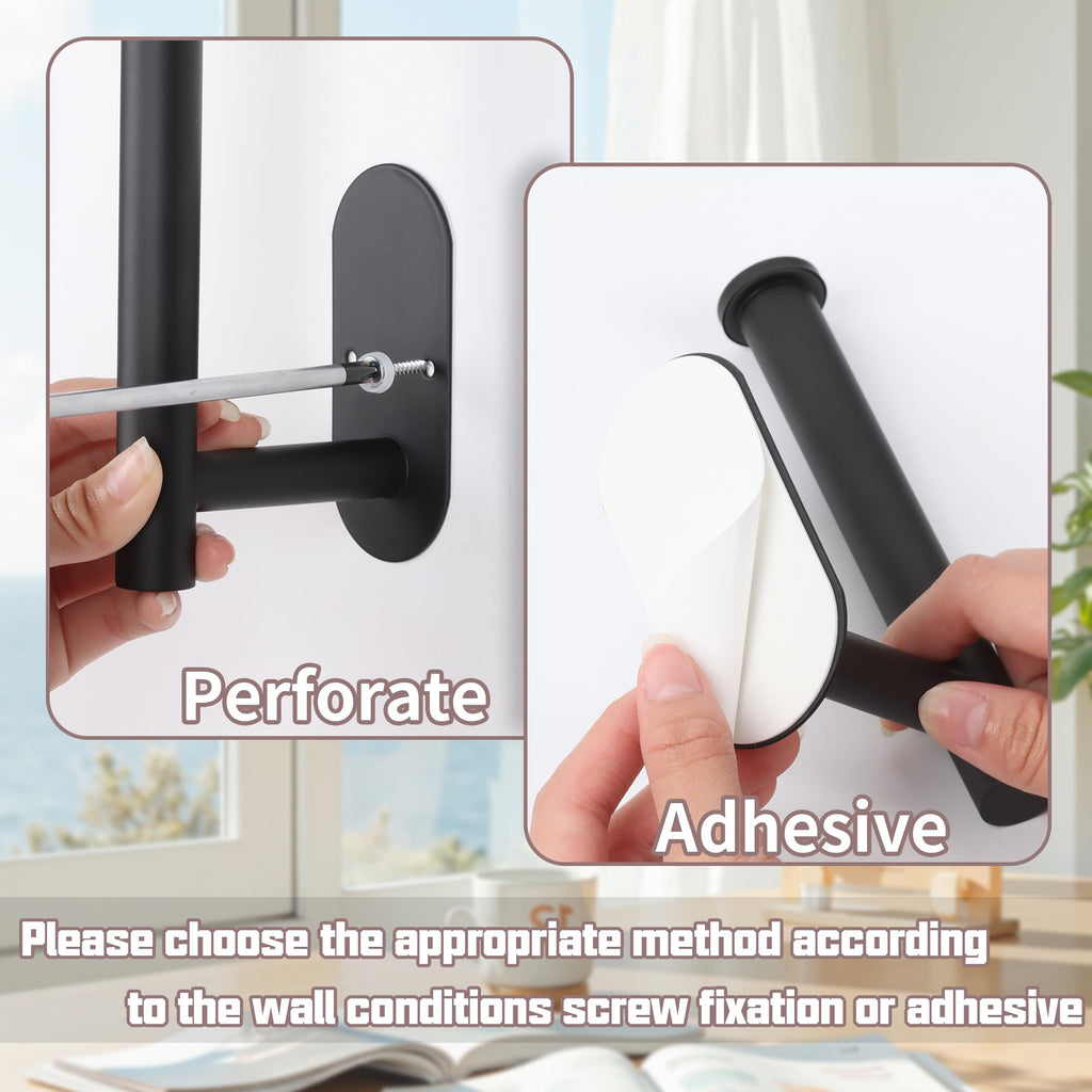 2 Pcs Adhesive Curtain Holdbacks, Screw-in Curtain Tiebacks, Black