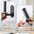 2 Pcs Adhesive Curtain Holdbacks, Screw-in Curtain Tiebacks, Black
