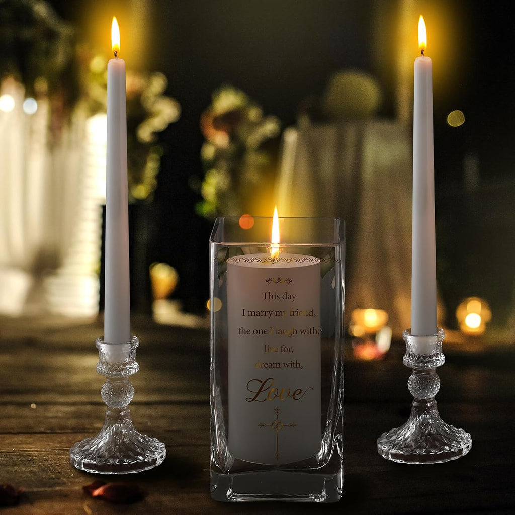3 Pcs Wedding Unity Candle Set for Church Ceremony, Cross