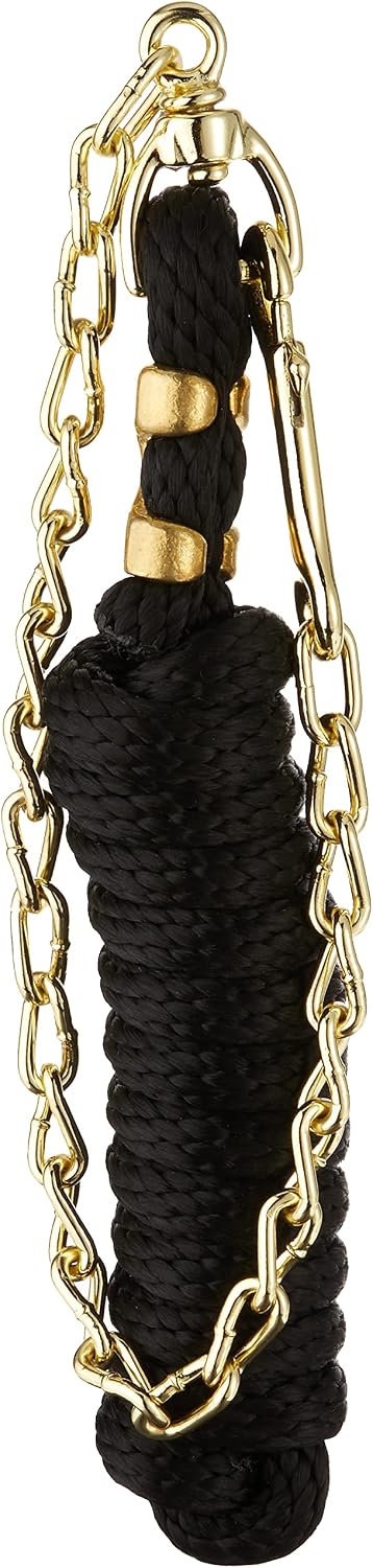 Weaver Leather Poly Lead Rope with Swivel Chain, Black, 8' 6"