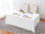 5 Pack 90x156 Inch White Tablecloth for 8 Foot Rectangle Tables